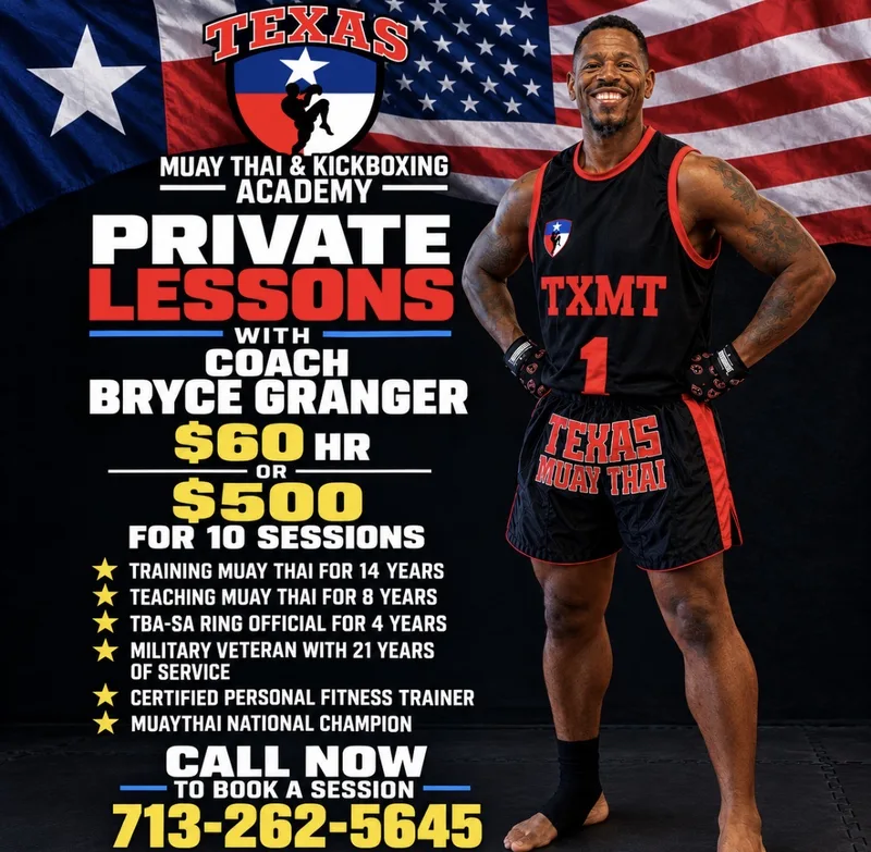Private lessons with Coach Bryce Granger poster: $60 an hour or $500 for 10 sessions. Call 713-262-5645 to book.